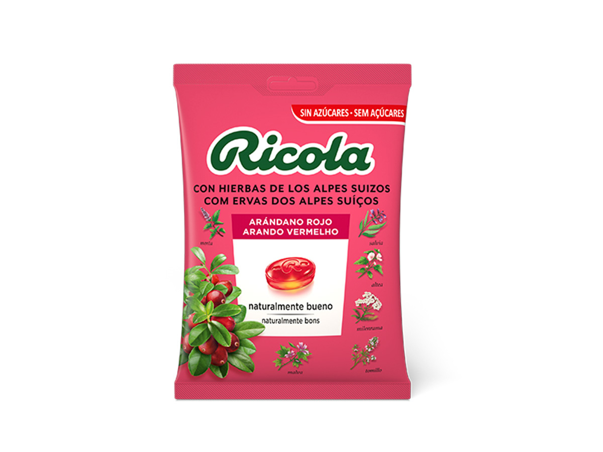Rebuçado Sem Açucar Ricola Arando Vermelho 70g Ricola