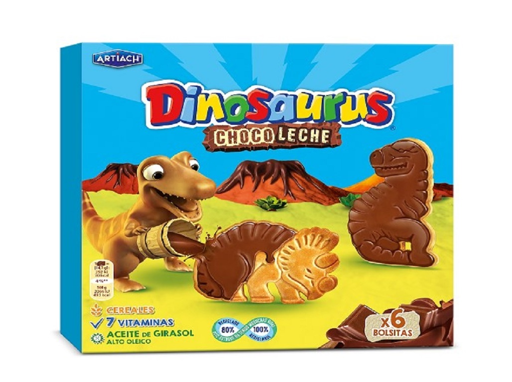 Bolachas dinosaurus chocolate leite artiach 255g